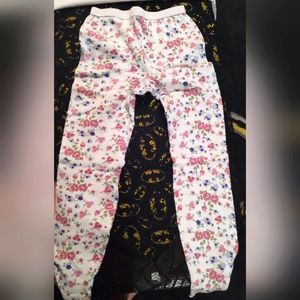 Long Johns flower print on white size small